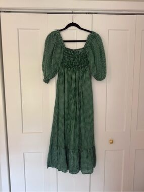 Faithfull the Brand Green Gingham Maxi- size small